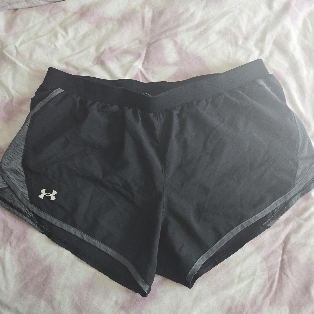 Under Armour Women's Black and Gray Athletic Shorts